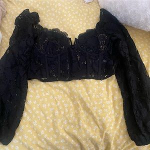 Lace corset crop top